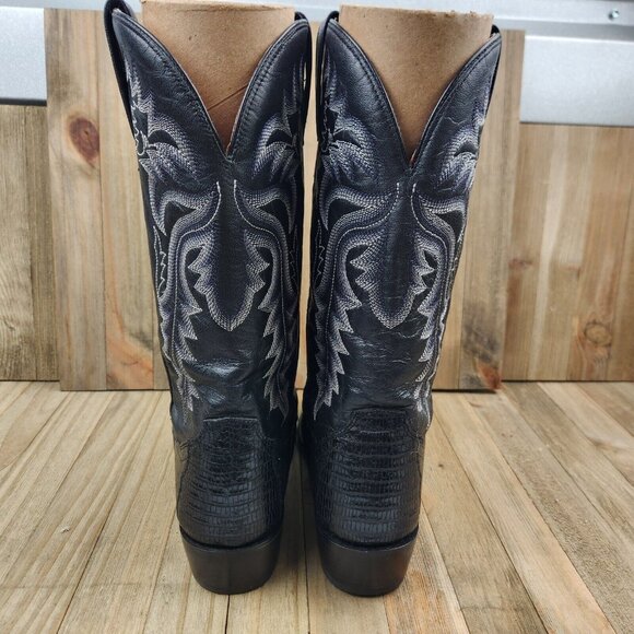 Mens Dan Post Winston size 9 D Lizard Leather 13" Western Cowboy Boots - Picture 4 of 13